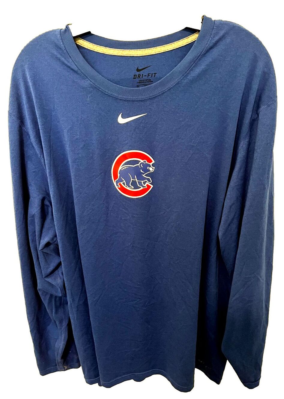 Nike Pro MLB Chicago Cubs Royal Blue & Red Long Sleeve Men's Shirt XXL